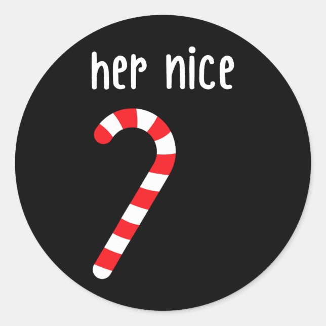 Sticker Rond Mens Matching Naughty Et Nice Couples Matching Ch (Devant)