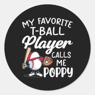 Sticker Rond Mens Mon Joueur Favori T-ll M'Appelle Pavot Père