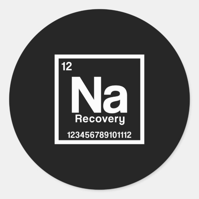 Sticker Rond Mens na element narcotics anonymous recovery sober (Devant)