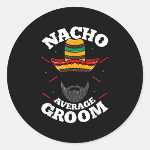 Sticker Rond Mens Nacho Groom Moyenne Groom Bearé Groom Drôle M