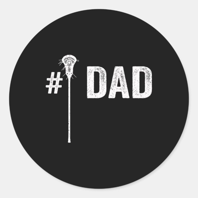 Sticker Rond Mens Numéro Un Papa De Crosse (Devant)