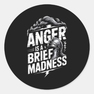 Sticker Rond Mens Seneca stoïque Philosoper Citation Motivation