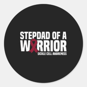 Sticker Rond Mens Stepdad d'un guerrier Sensibilisation aux cel