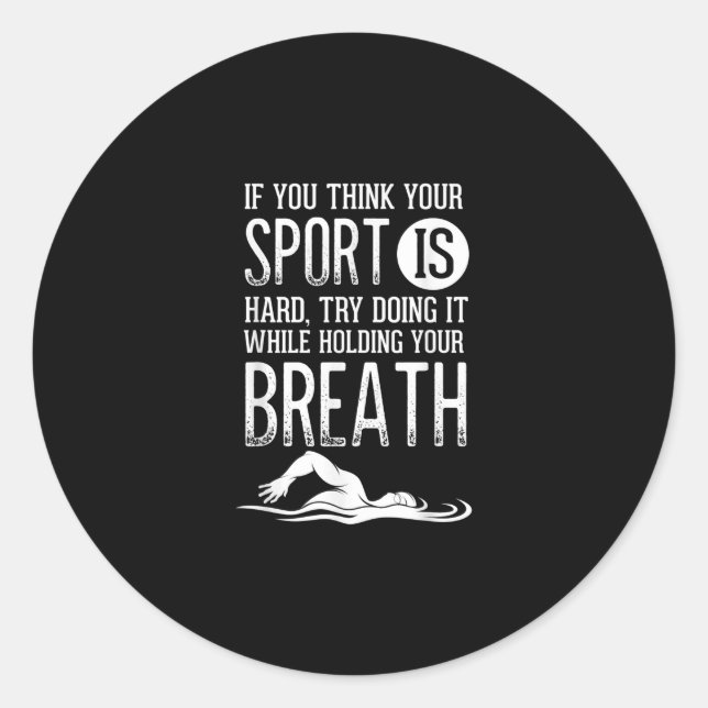 Sticker Rond Mens Swimmer Swimming Sport Practice (Devant)