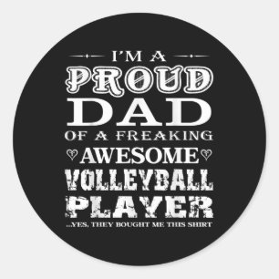 Sticker Rond Mens Volleyball Je suis fier Volleyball Papa Cadea