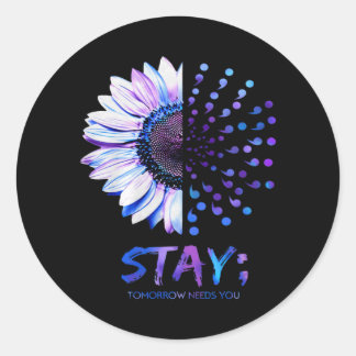 Sticker Rond Mental Health Awareness Prevention Month Art
