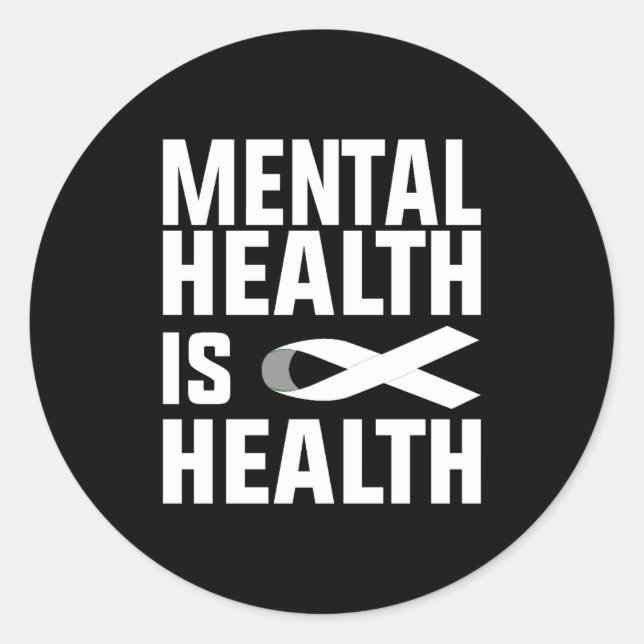 Sticker Rond Mental health matters Mental Health Is Health (Devant)