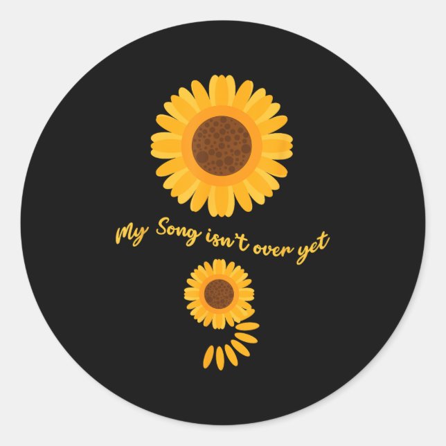 Sticker Rond Mental Health Semicolon Sunflower Suicide Preventi (Devant)