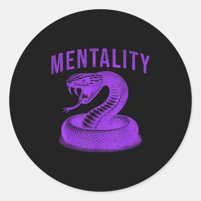 Sticker Rond Mentality Mindset Snake Motivation Of Chamons Bask (Devant)
