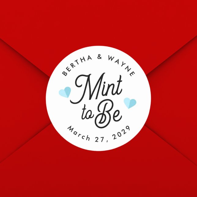 Sticker Rond Menthe à être des faveurs personnalisées modernes (Créateur téléchargé)