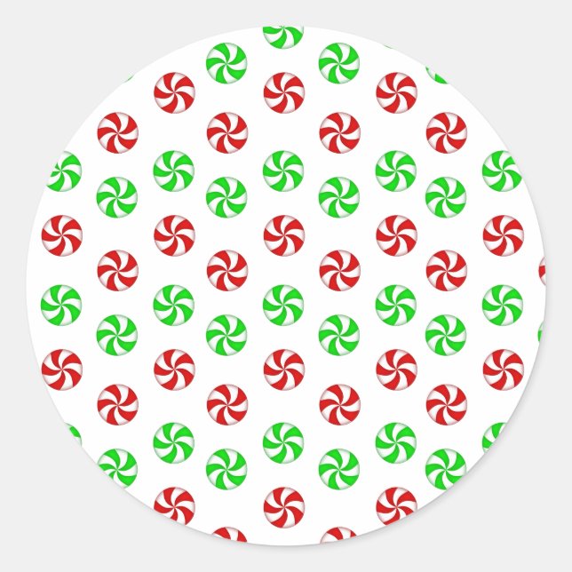 Sticker Rond Menthe rouge et verte (Devant)
