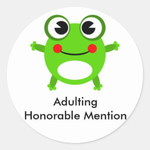 Sticker Rond Mention honorable d'Adulting