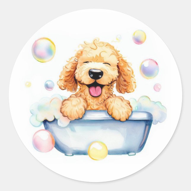 Sticker Rond Menu vierge gribouillé dans la baignoire (Devant)