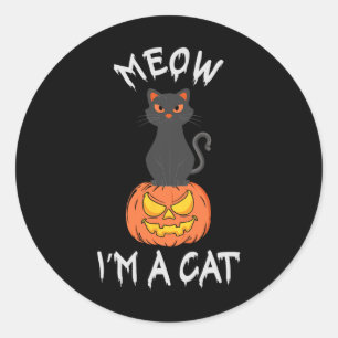 Sticker Rond Meow I'm A Cat Cute Halloween Costume pour les fem