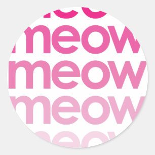 Sticker Rond meow meow meow meow