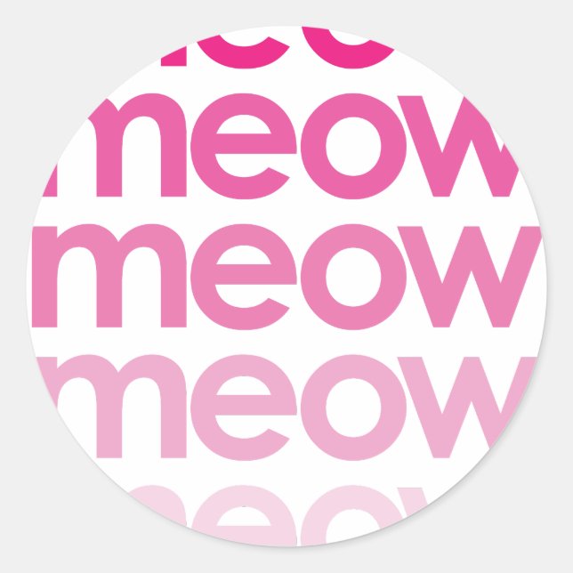 Sticker Rond meow meow meow meow (Devant)