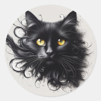 Sticker Rond Meow mystique