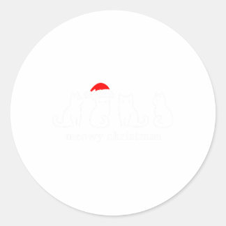 Sticker Rond Meowo Catmas Chat Noël Cute Kitten Chats Père Noël