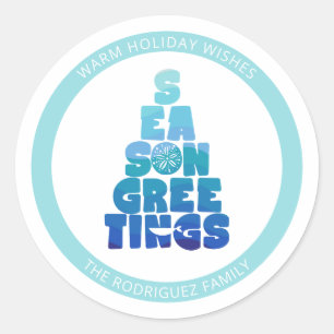 Sticker Rond Mer De Plage Et Salutations