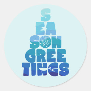 Sticker Rond Mer De Plage Et Salutations