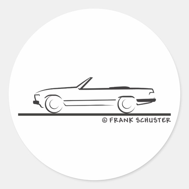 Sticker Rond Mercedes 450 SL Type 107 (Devant)
