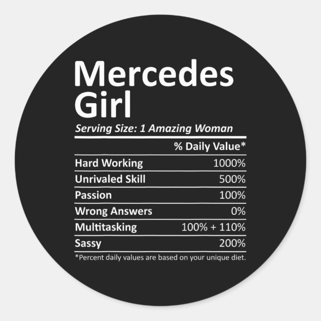 Sticker Rond Mercedes Girl Tx Texas Funny City Home Roots Usa G (Devant)