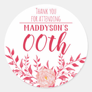 Sticker Rond Merci 18ème 21ème 30ème 40ème 50ème 60ème 70ème