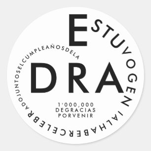 Sticker Rond Merci à l'ophtalmologue pour la célébration de son