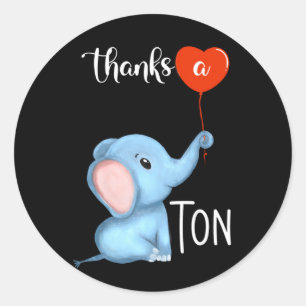 Sticker Rond merci à ton éléphant thanksgiving