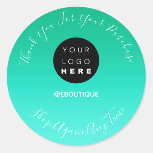 Sticker Rond Merci Acheter Boutique Logo en ligne Eau