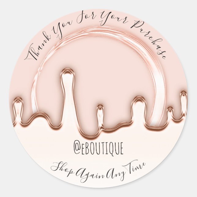 Sticker Rond Merci Acheter Boutique Nails Lecteurs Fabriqués à  (Devant)