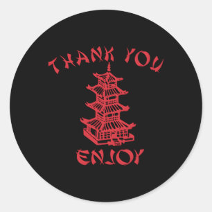 Sticker Rond Merci alimentaire chinois à emporter Profitez de l