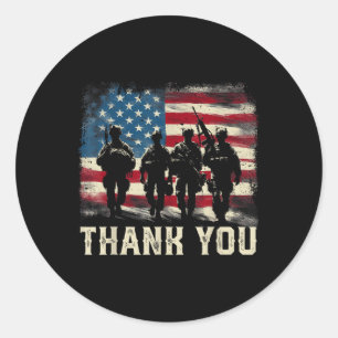Sticker Rond Merci Anciens Combattants Jour Memorial Jour Parti