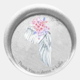 Sticker Rond *~* MERCI Ange Aile Bohème Faux Sceau de Cire