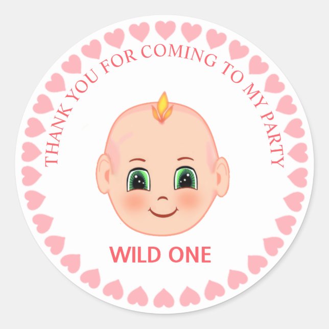 Sticker Rond Merci Anniversaire de enfant (Devant)