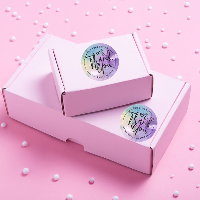 Sticker Rond Merci Aquarelle Pour Prendre En Charge Mon Entrepr (Créateur téléchargé)