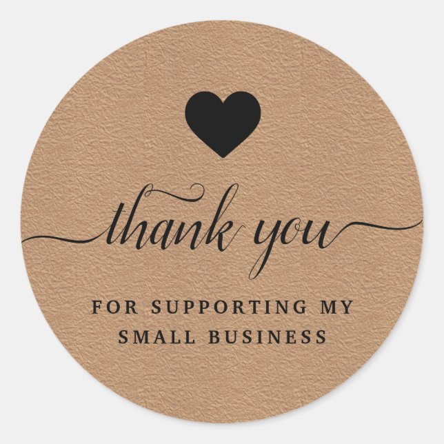 Sticker Rond Merci artisanal étanche classique rond bâton (Devant)