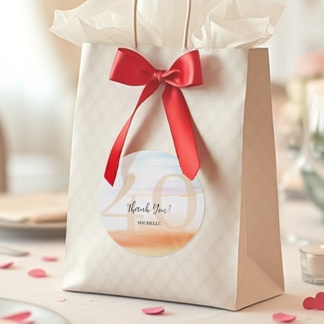 Sticker Rond Merci Artistic Moderne Arc-en-Ciel Anniversaire (Créateur téléchargé)