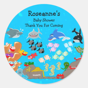 Sticker Rond Merci baby shower