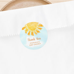 Sticker Rond Merci Baby shower solaire