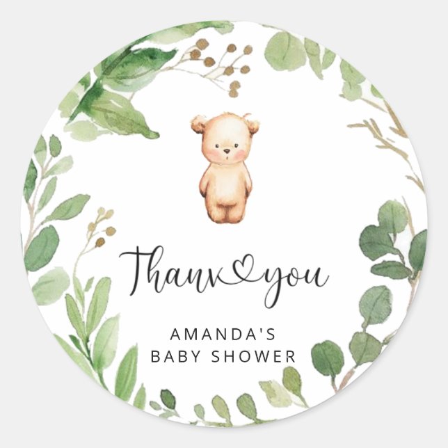 Sticker Rond Merci beary beaucoup  (Devant)