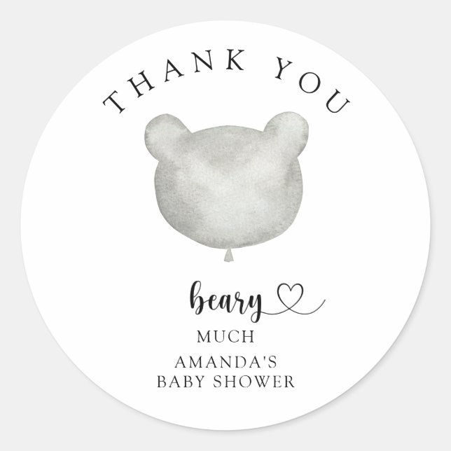 Sticker Rond Merci beary beaucoup  (Devant)