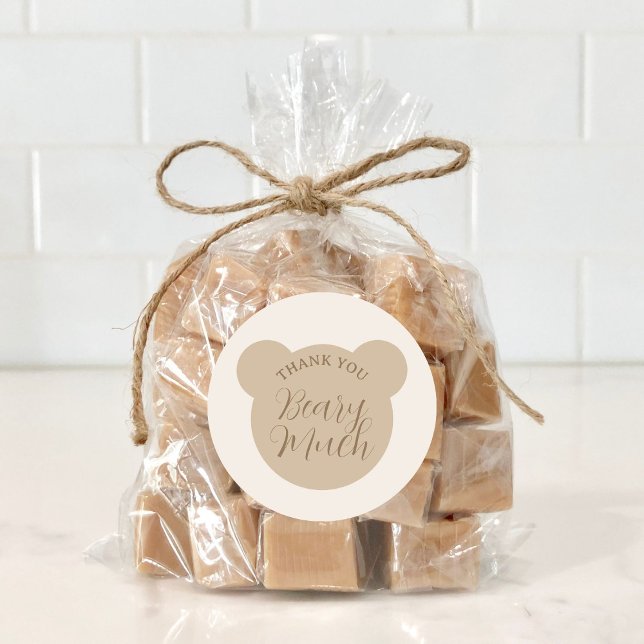 Sticker Rond Merci Béary Beaucoup de Baby shower Favoriser (Créateur téléchargé)