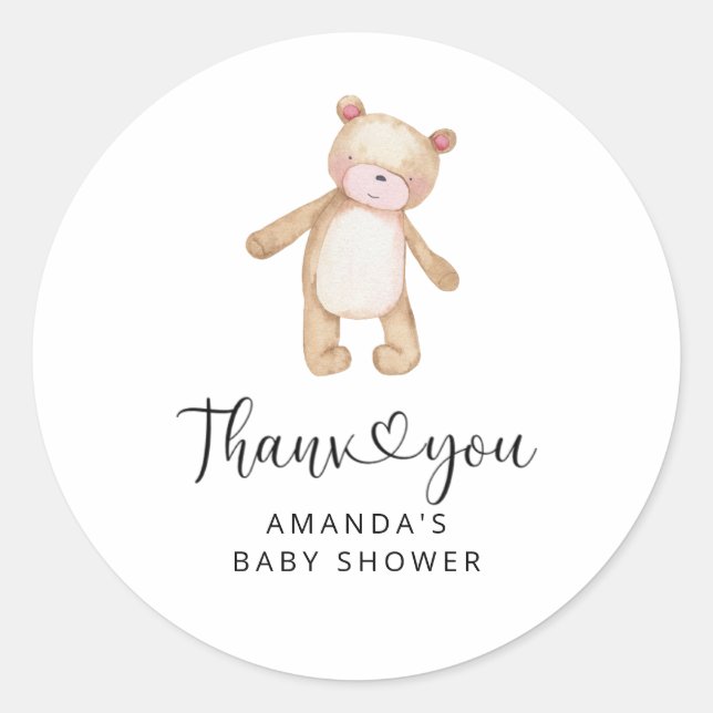 Sticker Rond Merci beaucoup ours (Devant)