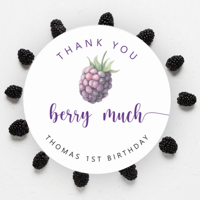 Sticker Rond Merci beaucoup pour la fête d'anniversaire à la mû (Créateur téléchargé)