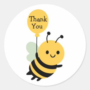 Sticker Rond Merci Bee Fantaisiste