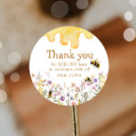 Sticker Rond Merci Bee One mignonne Baby shower fille Anniversa<br><div class="desc">♥ Autocollants mignons et amusants avec un thème abeille. Veuillez consulter la collection pour tous les articles disponibles.</div>