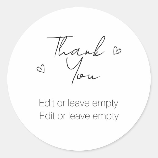 Sticker Rond Merci Bienvenue Félicitations (Devant)