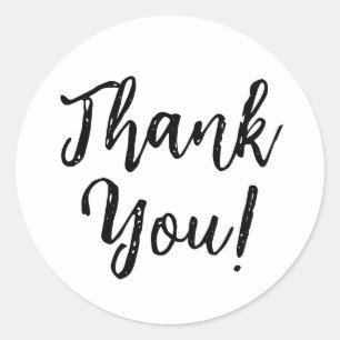 Sticker Rond Merci blanc