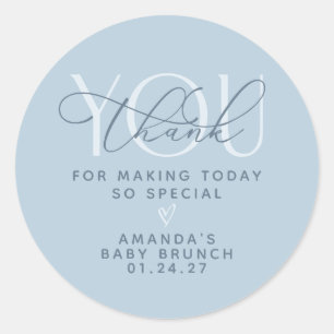 Sticker Rond Merci bleu poussiéreux